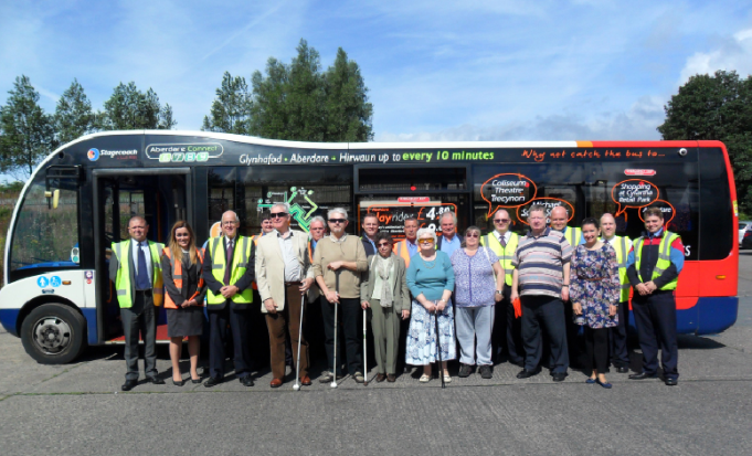 Merthyr bus drivers and passengers with sight loss swap places for the day